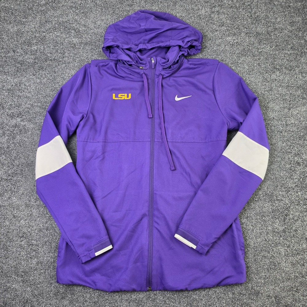 Nike LSU Tigers Full Zip Hooded Jacket Women's M Purple Dri-Fit CJ1796-546